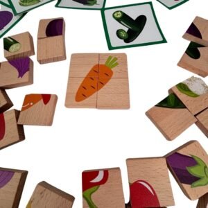 40 x 40 Wooden Blocks Puzzle - Vegetables