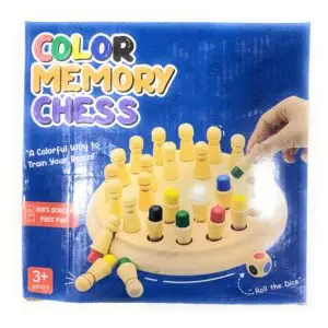 Wooden Color Memory Chess Game box for kids Montessori learning toy with colorful pegs and dice